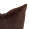 Chocolate Cord Cushion Cover – Dark Brown, Knife Edge Construction, Visible Off-White Zipper with Gold Teeth, Hand-Made in Canada