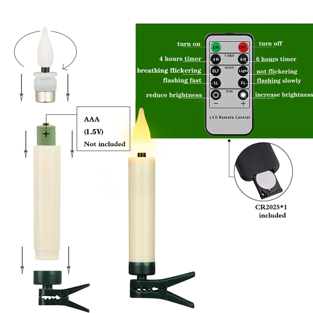 FPOO Candles LED Christmas Decoration Candle Floating Timer Remote Flickering Flame For Birthday Home Decor Electric Led Candle