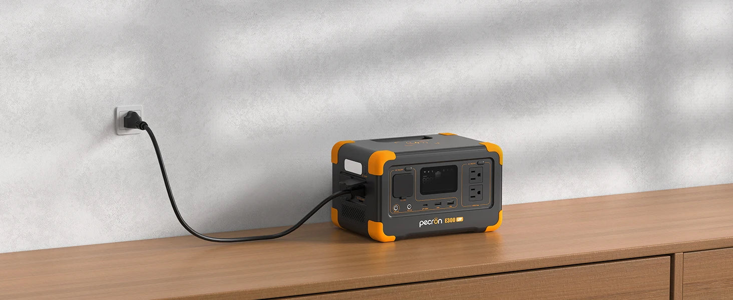 Pecron E300LFP Portable Power Station 600W 288Wh LiFePO4 Battery Solar Generator Power Bank Fast Charging for Home , RV, Camping 