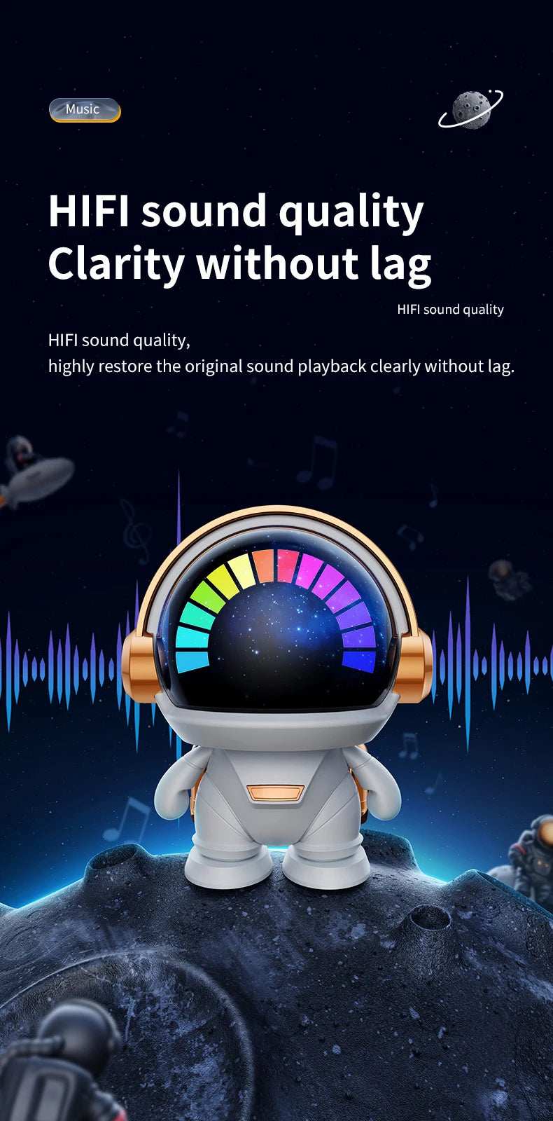 New Wireless Bluetooth Astronaut Speaker - TWS Couple Cute Space Robot Subwoofer, Outdoor Gift