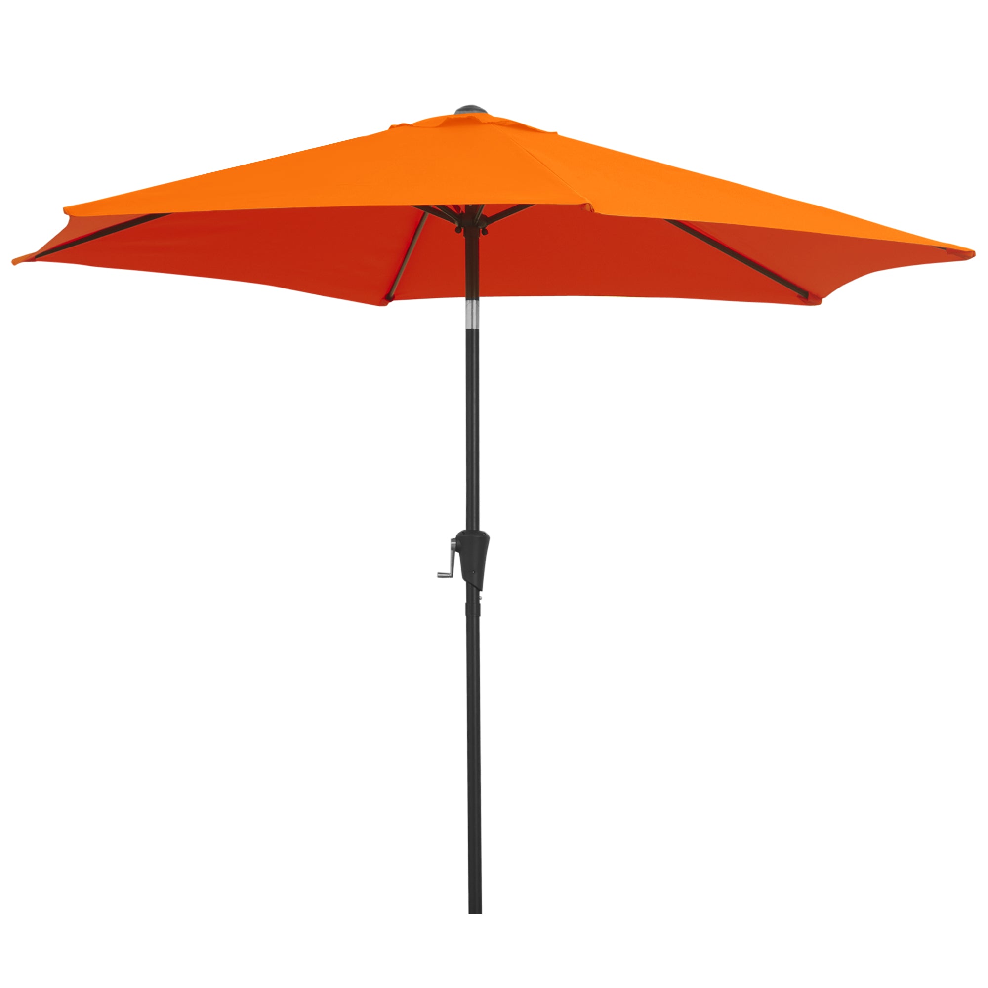 Outsunny 8.9' Round Aluminum Patio Umbrella Garden Parasol Market Sunshade Tilt Canopy w/ 6 Ribs, Crank Handle, Blue 