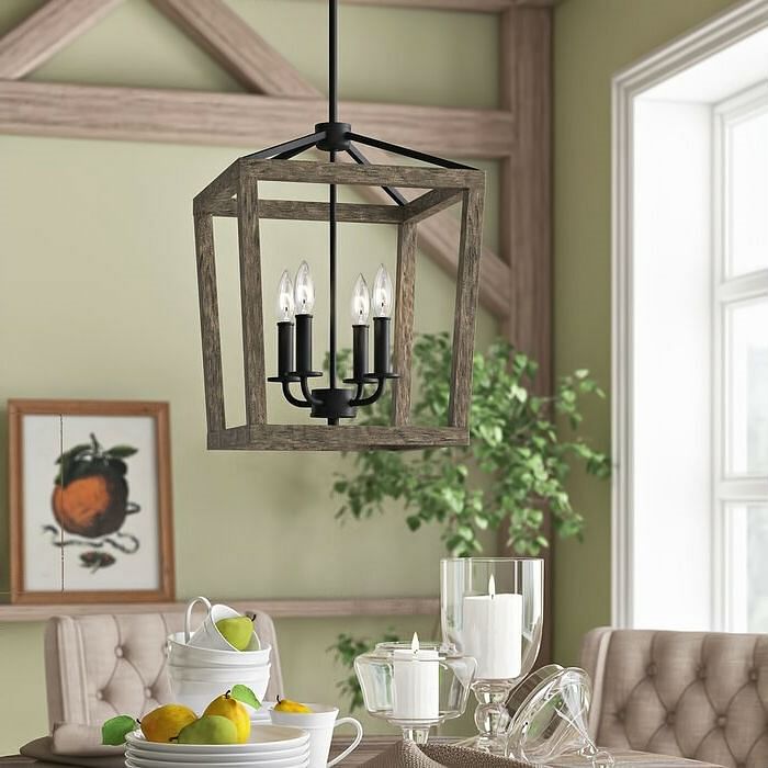 4 Light Lantern Adjustable Dimmable Square/Rectangle Chandelier - Free Shipping 