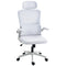 High Back Office Chair, Mesh Computer Chair with Rotatable Headrest, Lumbar Back Support, Adjustable Height, Cream White