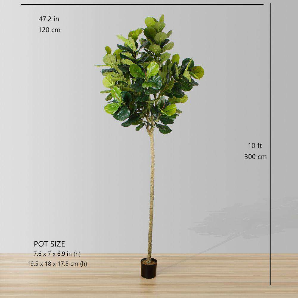 Adelia Artificial Fiddle Leaf Potted Plant 10' 