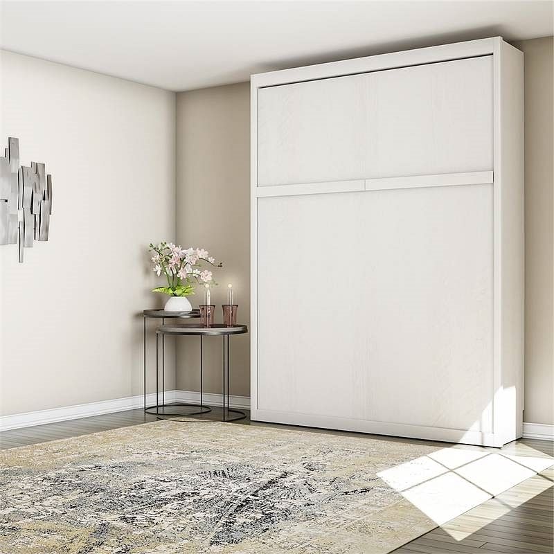 Queen size Murphy Bed Wallbed in Ivory Oak Wood Finish - Free Shipping 