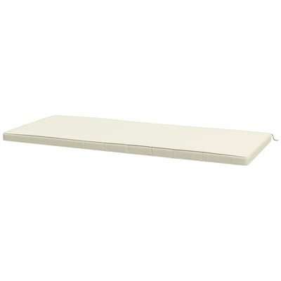 Outsunny Patio Bench Cushion 2-Seater Outdoor Swing Seat Pad with Zipper Ties Cream White 