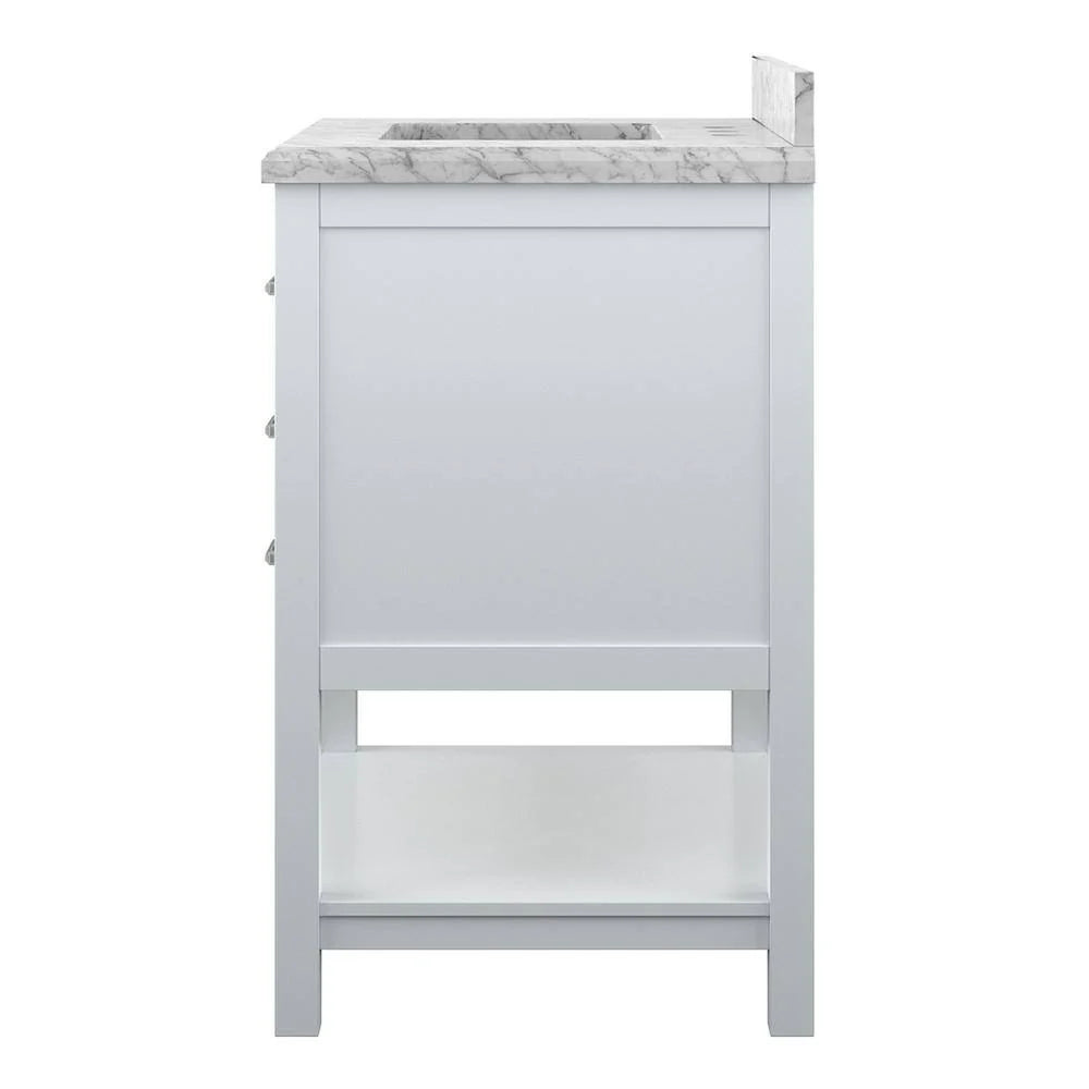 Affinity 31" Single Sink Vanity with White & Gray Carrara Marble Top