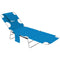 Folding Outdoor Lounge Chair, 5-Level Tanning Chair with Face Hole, Side Pocket, Carry Strap for Beach Pool, Blue