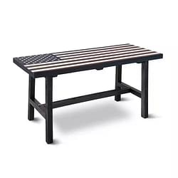 Outdoor Patio Backyard Garden Bench with American Flag Design - Free Shipping 