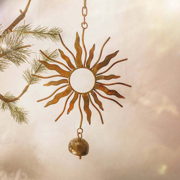 Flamed Sun W/Bells Ornament 