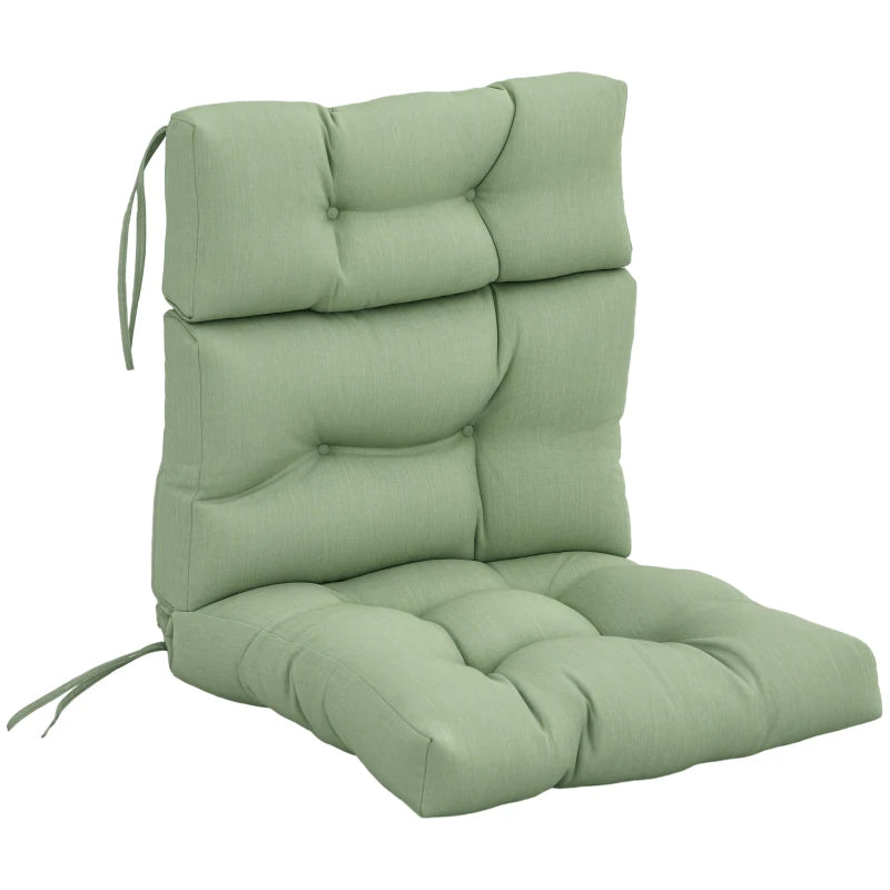Outdoor Patio Chair Seat/Back Chair Cushion Replacement, Tufted Pillow with Thick Filling and String Ties, Light Green