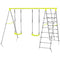 Outsunny 4-in-1 Metal Swing Set Double Swings Climber Climbing Net Kids Toddlers Backyard Outdoor Playground