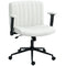 Criss Cross Chair with Flip-up Armrests, Wheels, Wide Office Chair with Adjustable Height, Tilting, Cream White