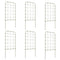 6-Piece Plant Support Set, Trellis for Climbing Plants, Garden Stakes, Steel, Green, 40 x 90 cm