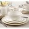 Dinnerware Set, 32-Piece, Bone China, Embossed Round Rim, White – Circa