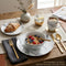 Dinnerware Set with Gold Flatware, Porcelain, 16-Piece Dinnerware, Grey Marble Look – Marble