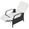 Outsunny Adjustable Outdoor Recliner with Cushion Wicker Cream White