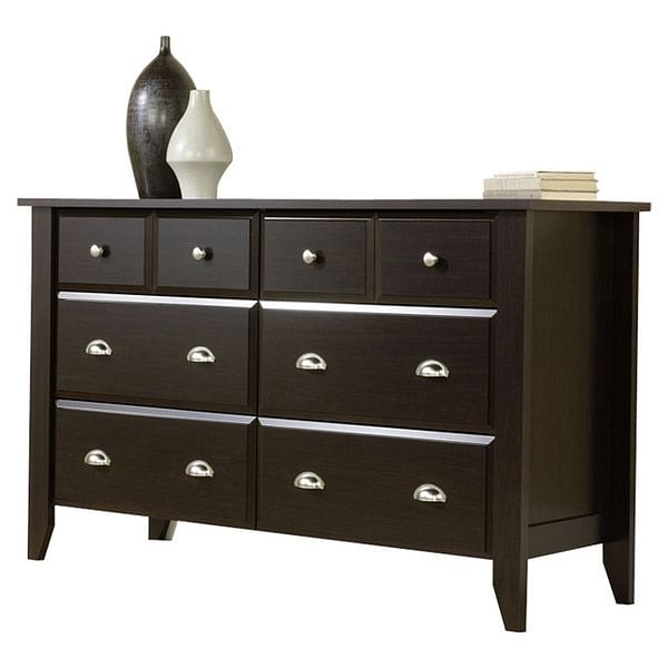 Dark Brown Wood 6-Drawer Wardrobe Dresser - Free Shipping 