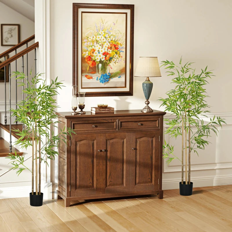 Set of 2 6ft Artificial Tree, Indoor Fake Bamboo with Pot, for Home Office Living Room Decor