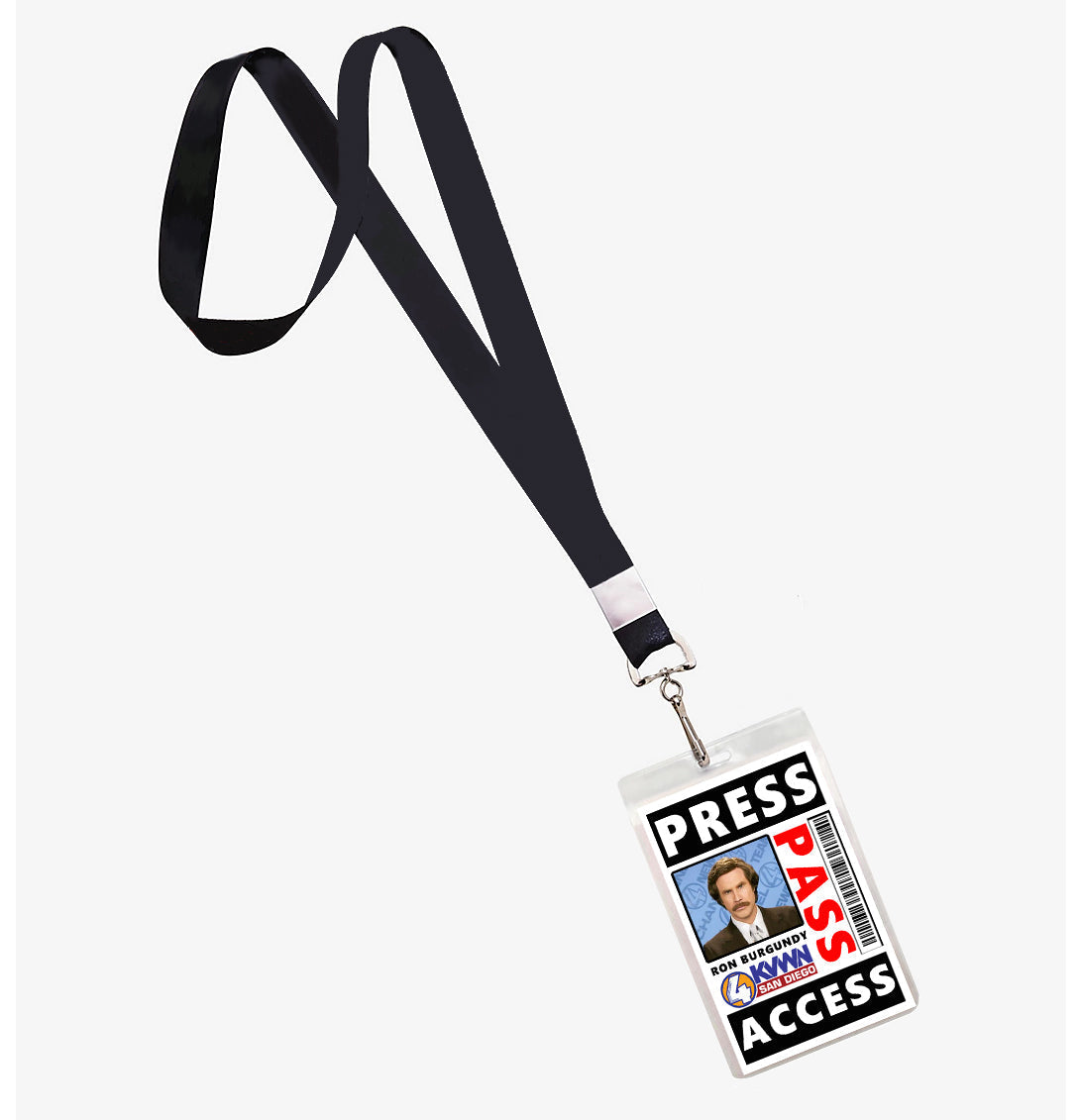 Anchorman Movie Ron Burgundy Press Pass Lanyard ID 