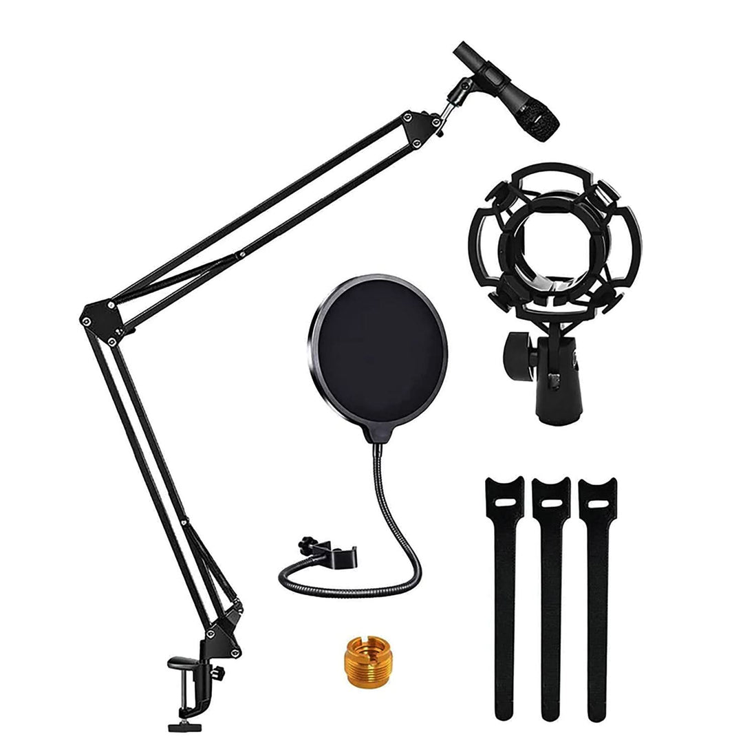 5Core Adjustable Microphone Stand with Suspension Scissor Boom Arm Shock Mount and Pop Filter