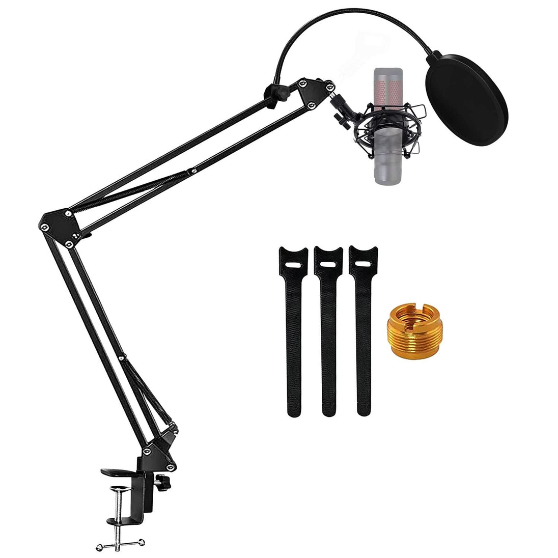 5Core Adjustable Microphone Stand with Suspension Scissor Boom Arm Shock Mount and Pop Filter