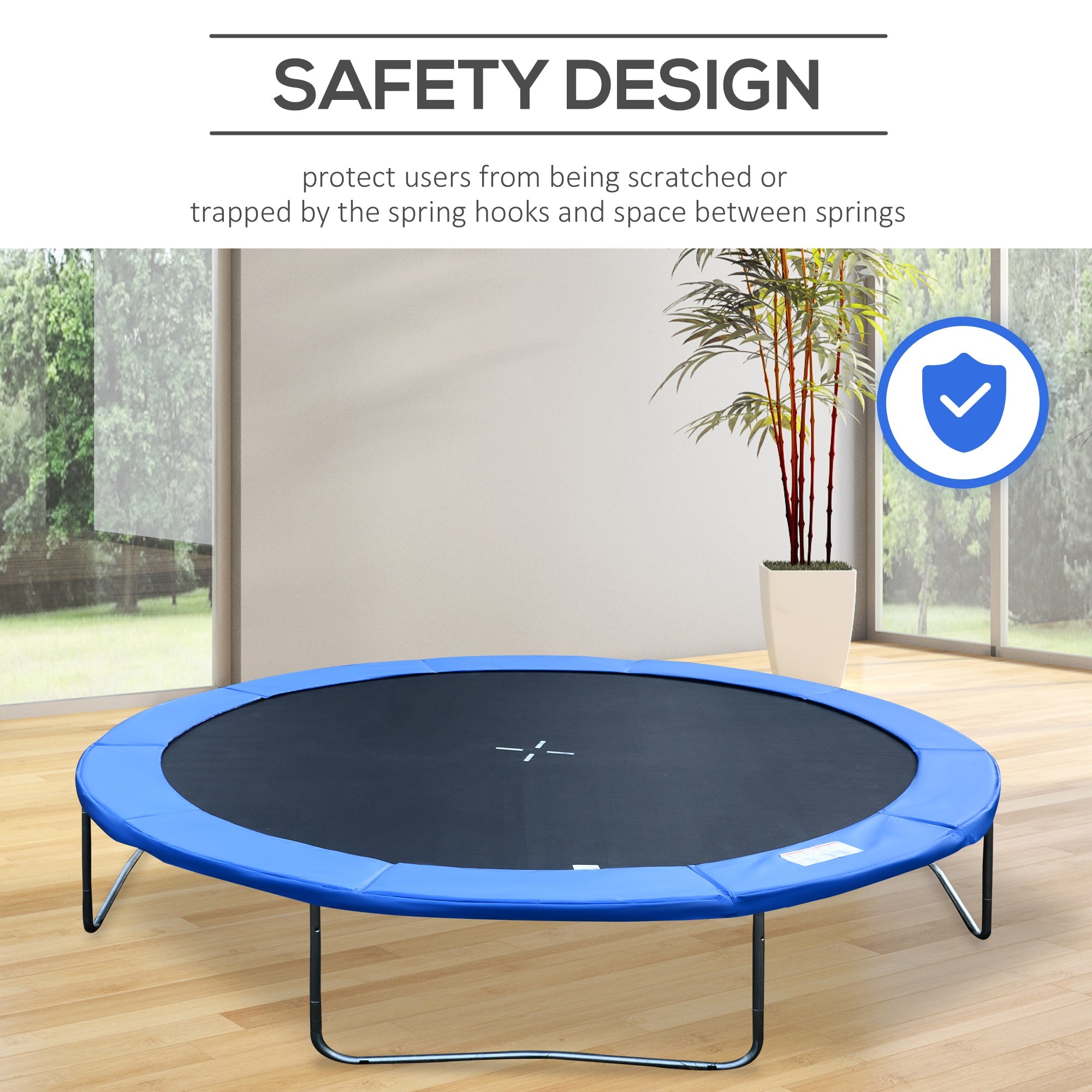 HOMCOM 14 FT Trampoline Pad Cover Replacement Round Frame,Blue 