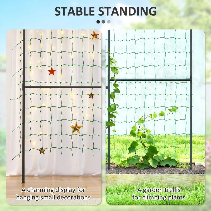 Garden Arch Trellis, 6.4FT Tall Metal Plant Support Trellis Archway with Climbing Net for Climbing Plants