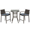 Outsunny 3 Pieces Patio Bar Set Wicker Garden Bistro Set Outdoor Furniture PE Rattan Table and Stools with Seat Cushion, Grey