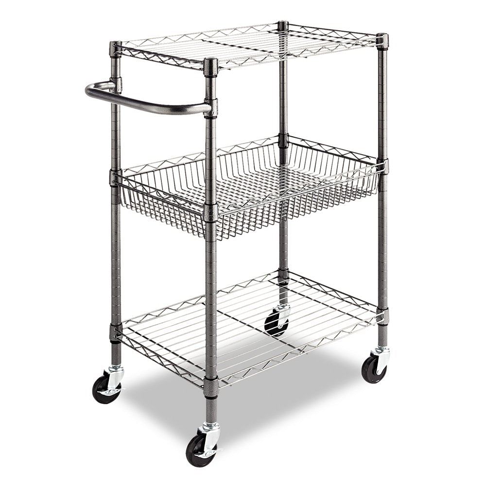 3-Tier Metal Kitchen Cart / Utility Cart with Adjustable Shelves and Casters - Free Shipping 