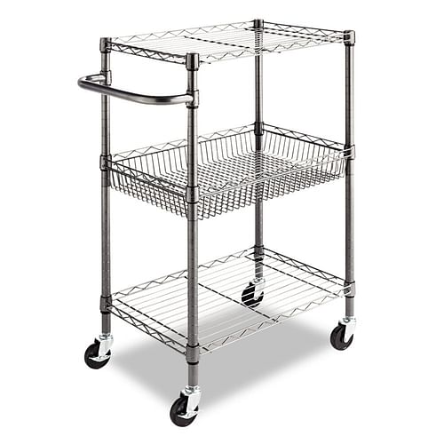 3-Tier Metal Kitchen Cart / Utility Cart with Adjustable Shelves and Casters - Free Shipping 