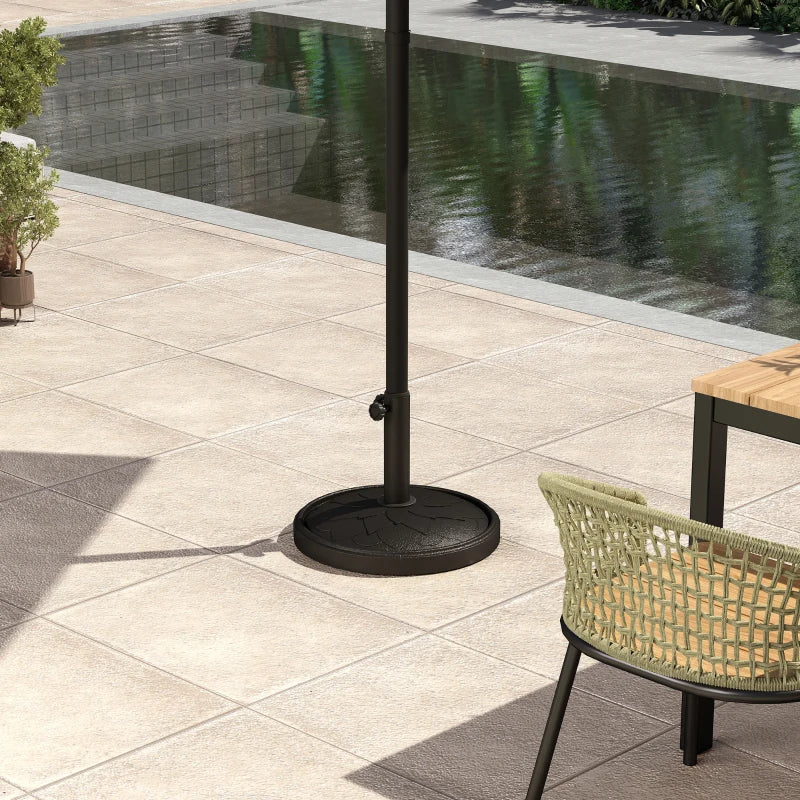 Round Patio Umbrella Base, 26 lbs Resin Umbrella Stand Base, Heavy Duty Patio Umbrella Holder, Black