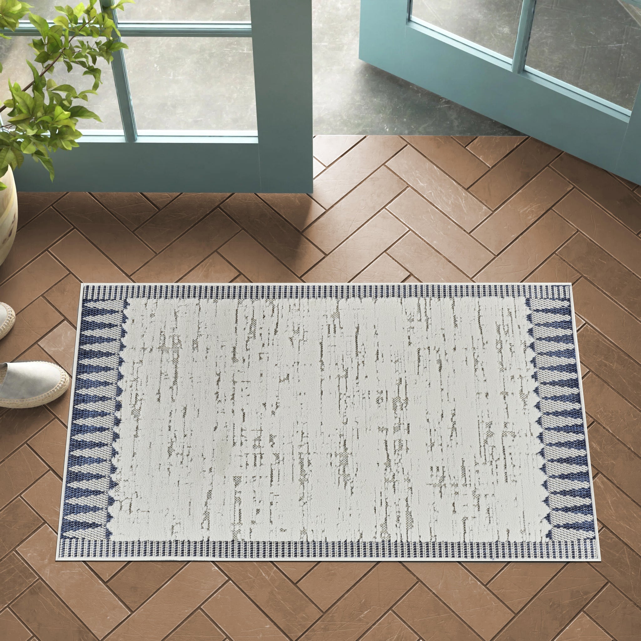 Maise Abstract Modern Cream Rug 