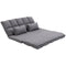 HOMCOM Convertible Floor Sofa Foldable Lazy Sofa Sleeper Adjustable Upholstered Floor Couch 9-position Backrest 2 Pillows