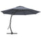 Outsunny 11FT Patio Umbrella, Cantilever Umbrella with 8 Ribs, 360° Rotation, Easy Adjustment for Garden, Deck, UPF 50+, Grey