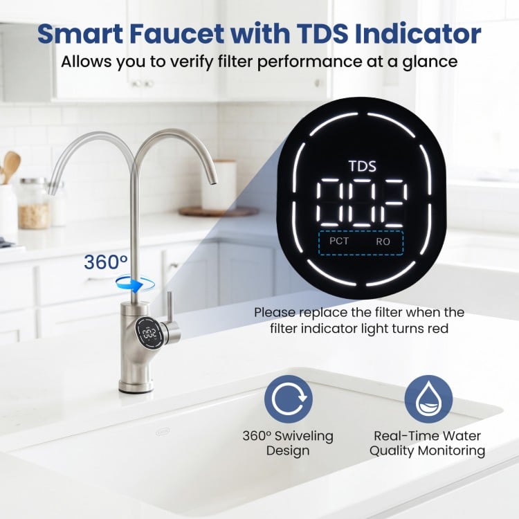 AW-RB05 Alkaline PH+ Reverse Osmosis Water Filter 800 GPD Tankless Under-Sink RO System