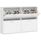 HOMCOM Entryway Shoe Organizer, Modern Wooden Shoe Rack Cabinet with 4 Flip Down Drawers, Ample Storage Space in White