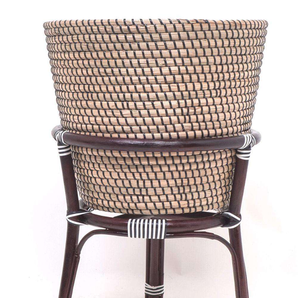 Ayu - Boho Floor Planter On Wooden Stand 