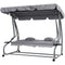 Outsunny Outdoor 3-Seater Patio Swing Chair, Outdoor Swing Seat, with Adjustable Canopy and Two Pillows for Garden, Light Grey