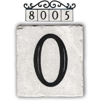 0, classic marble number tile 