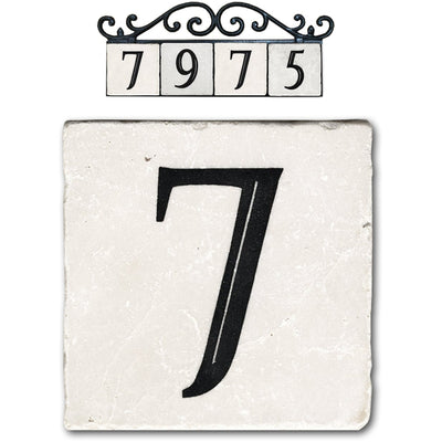 7, classic marble number tile 