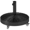 Round Umbrella Base with Wheels, Cement-Filled 55 lbs Parasol Stand, Black - Great for Garden and Patio