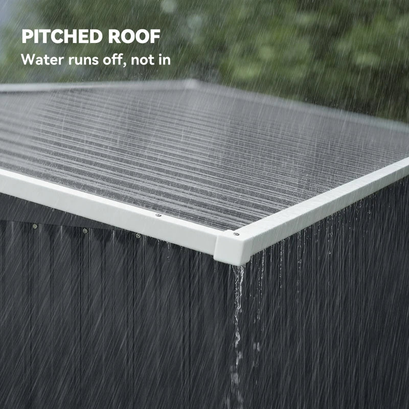 7.5' x 4.3' Outdoor Storage Shed, Waterproof Metal Garden Shed with Lockable Doors, for Backyard, Lawn, Patio, Dark Grey