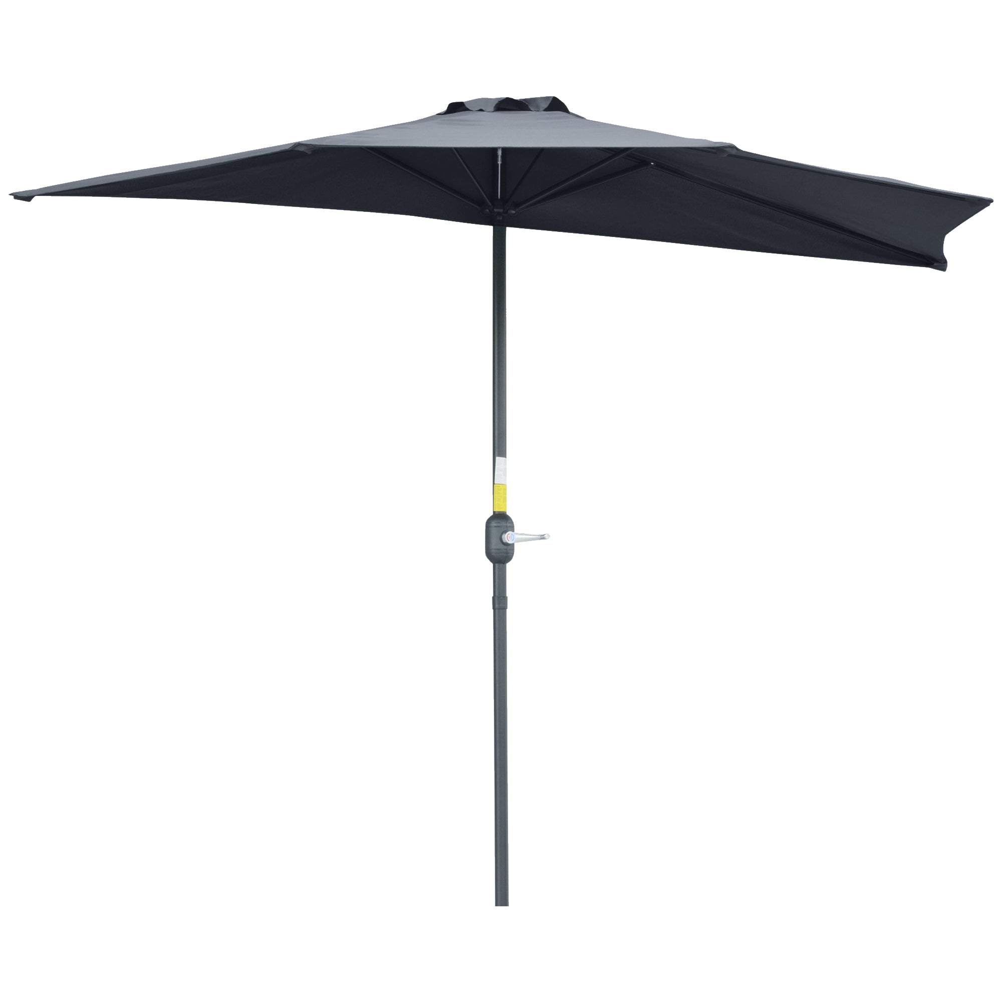 Outsunny 9' Half Round Balcony Parasol Patio Garden Outdoor Window Sun Shade 5 Ribs Grey 