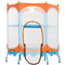 Qaba Trampoline for Kids, 4.6FT Mini Toddler Trampoline Indoor Outdoor with Handlebar, Safety Enclosure Net, Blue