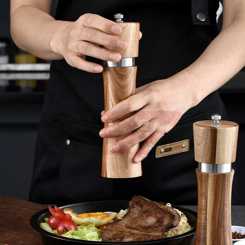 Acacia Wood Ceramic Core Manual Pepper Grinder 