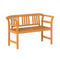Acacia Wood 2-Person Patio Loveseat with Backrest and Armrests