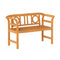 Acacia Wood 2-Person Patio Loveseat with Backrest and Armrests for Backyard