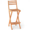 Acacia Wood Bar Height Chair with Backrest and Footrest for Backyard-Set of 1