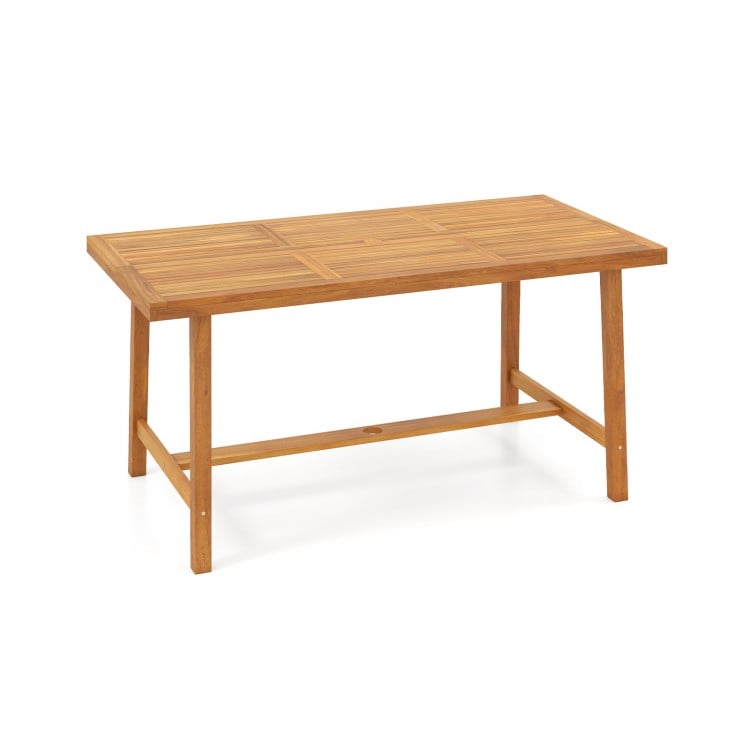 Acacia Wood Dining Table for 6 People Heavy-Duty Indoor Outdoor